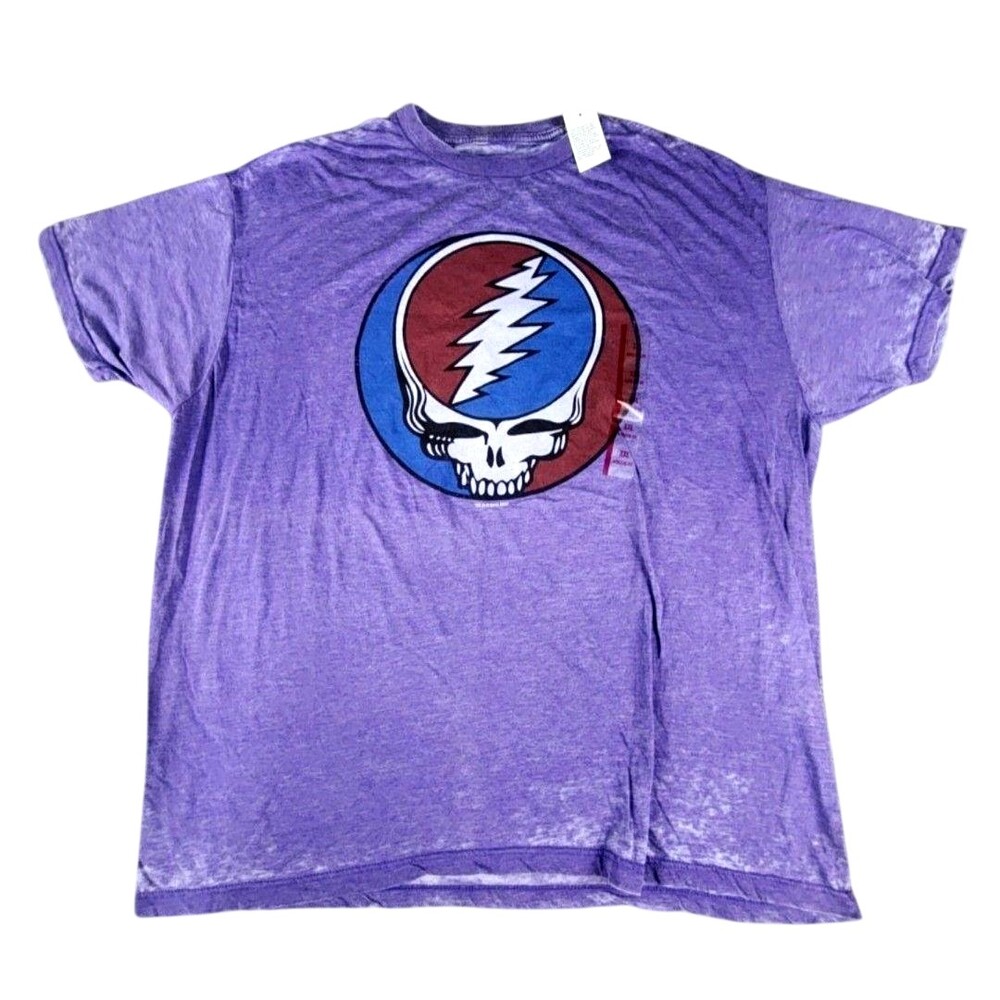 Grateful Dead Shirt Mens 2XL Purple Steal Your Face Graphic Tee Tagless